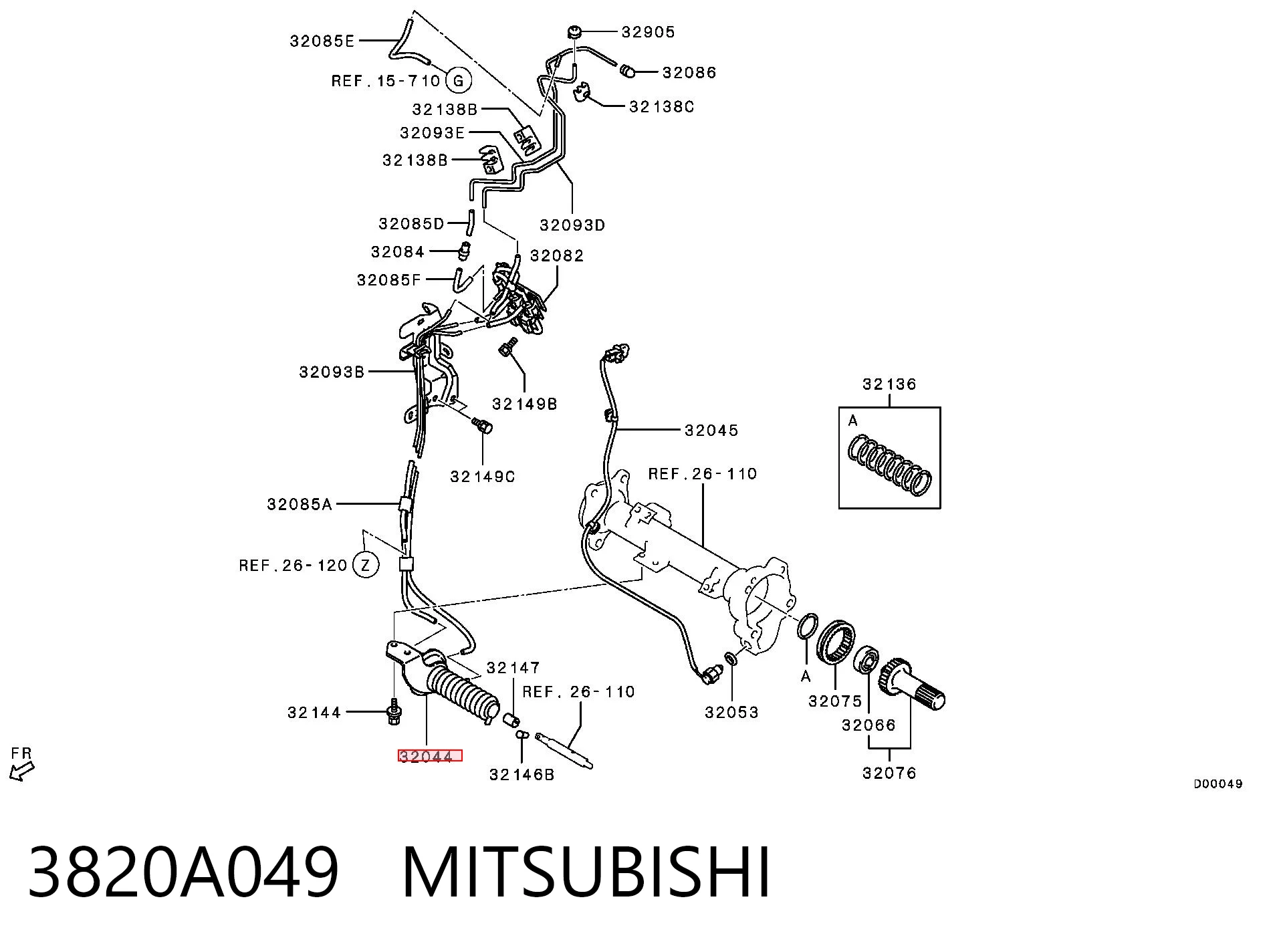 3820A049 Mitsubishi Муфта шкива генератора, эластичная