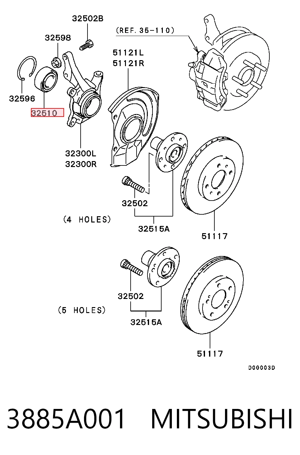Подшипник ступицы MR403500 Chrysler