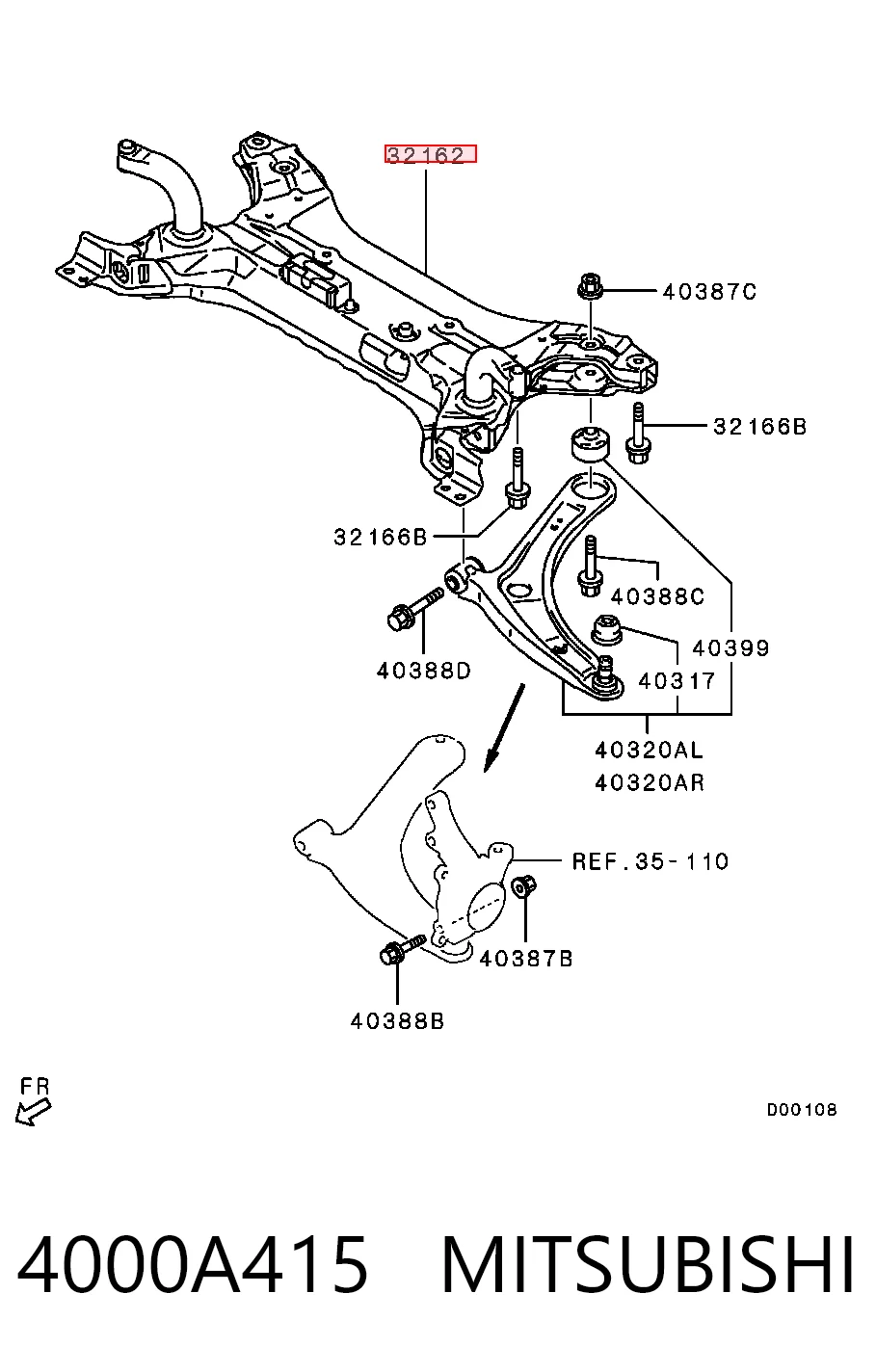 STMB538010 SAT Подрамник передней подвески