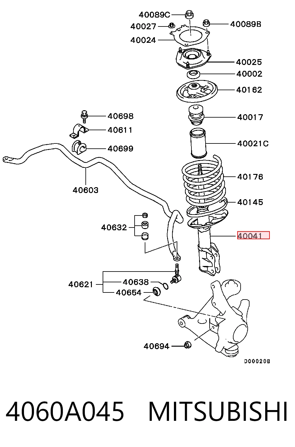 Амортизатор передний MITSUBISHI 4060A045