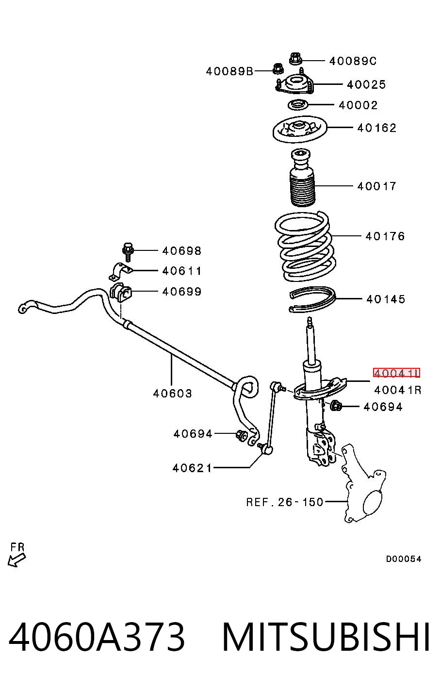 4060A373 Mitsubishi Амортизатор передний левый