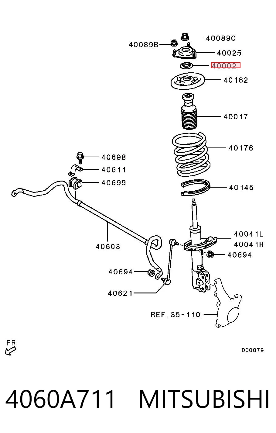 4060A711 Mitsubishi Подшипник верхней опоры
