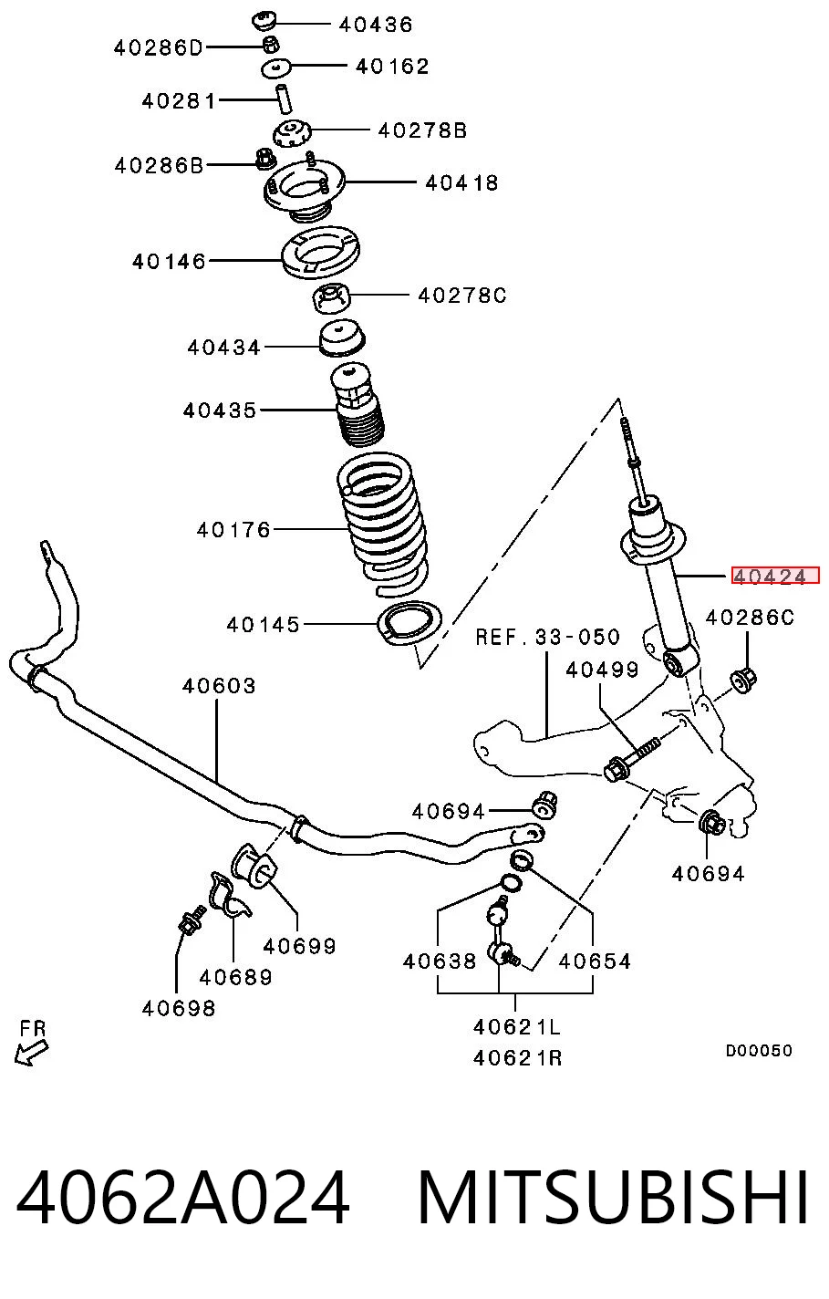 Амортизатор передний MITSUBISHI 4062A024