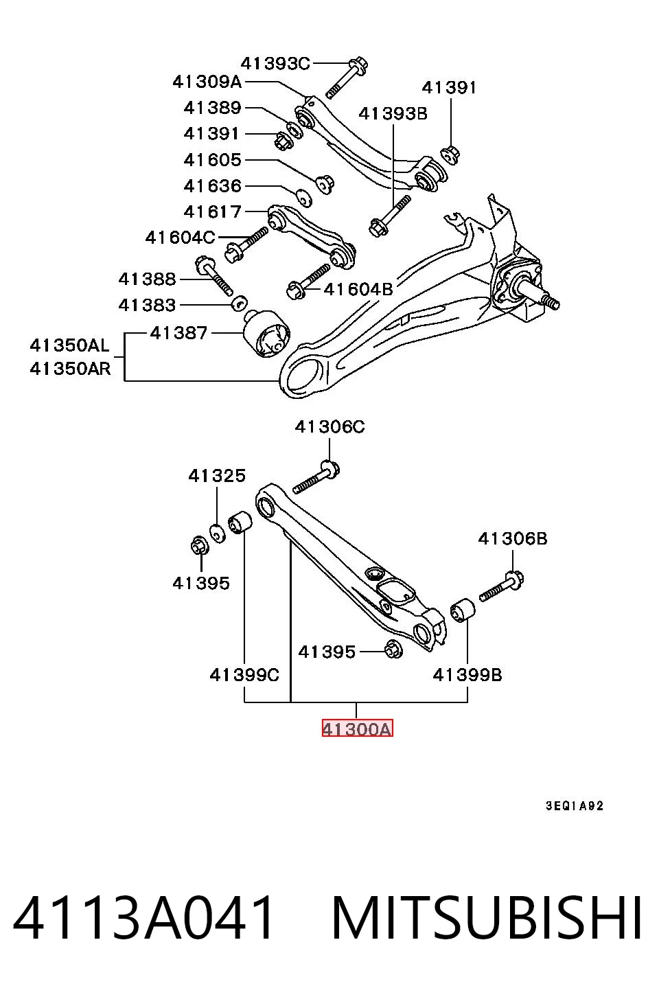 Нижний рычаг задней подвески J95014YMT Yamato