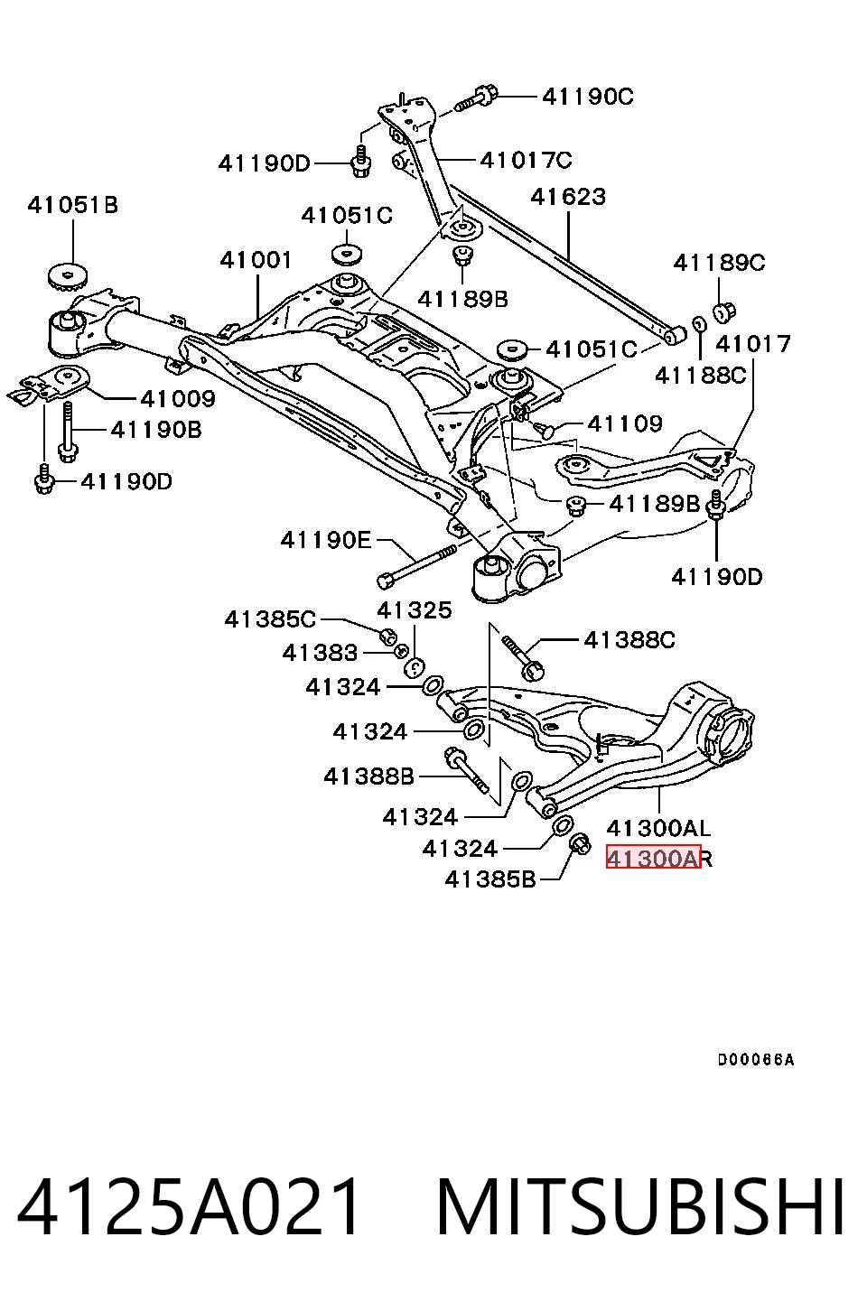 Рычаг задней подвески нижний правый 4125A021 Chrysler