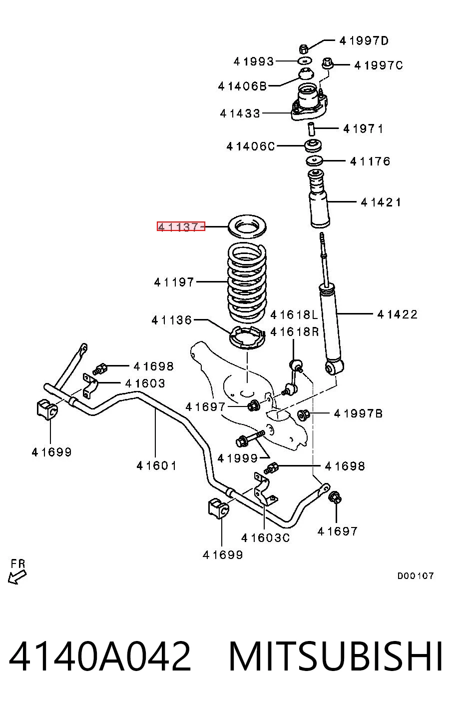 Проставка верняя задней пружины Chrysler 4140A042 цена, от 6.84 USD