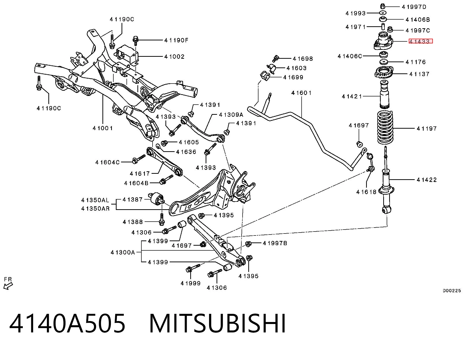  Опора амортизатора заднего Mitsubishi Lancer 10