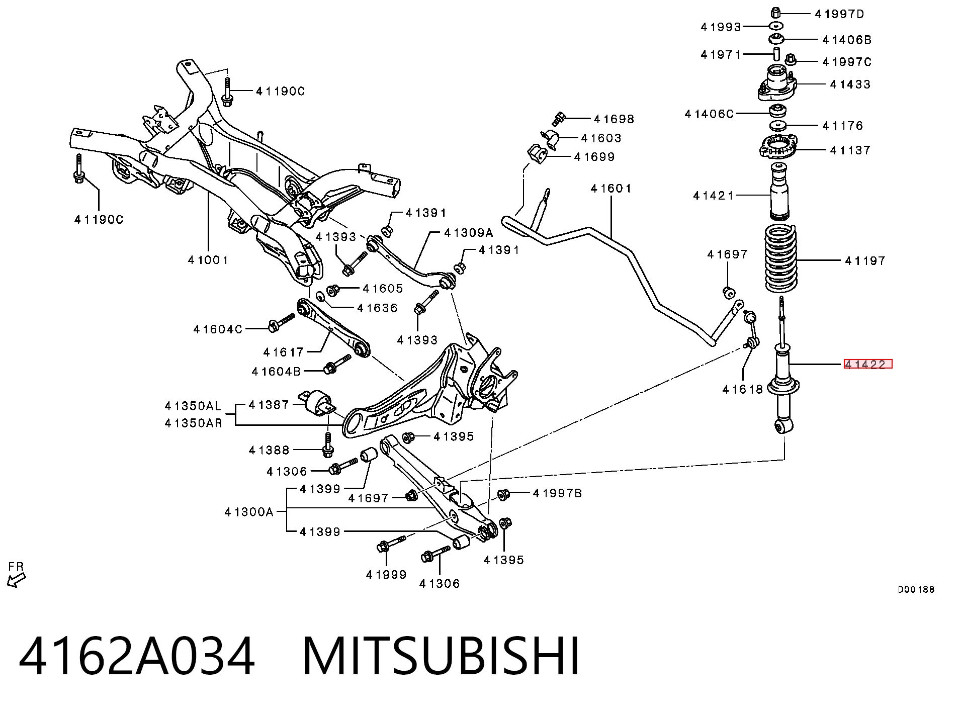 4162A034 Mitsubishi Амортизаторы задние