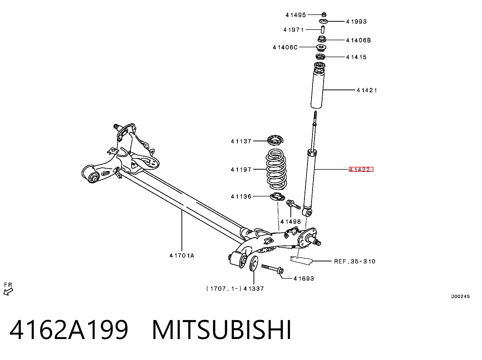 Амортизатор задний MITSUBISHI 4162A199
