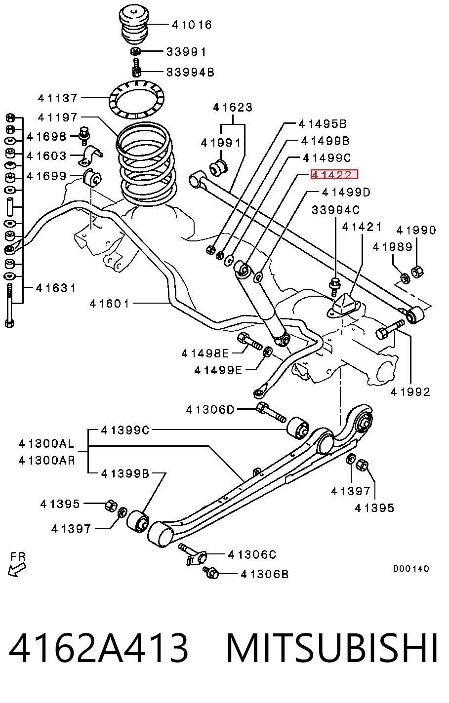 Амортизатор задний MITSUBISHI 4162A413