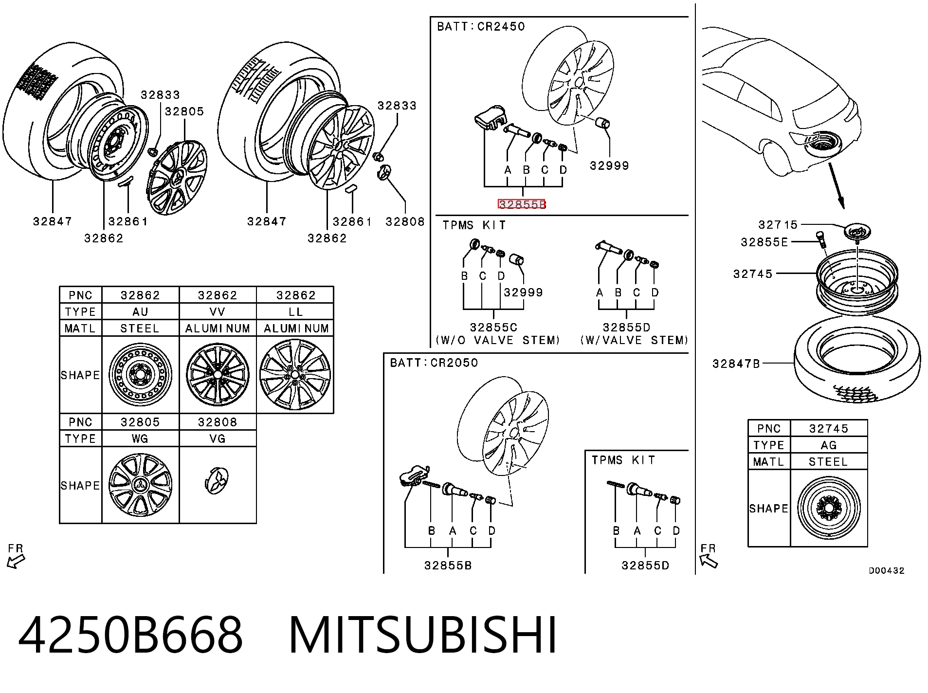 4250B668 Mitsubishi Манометр воздушный