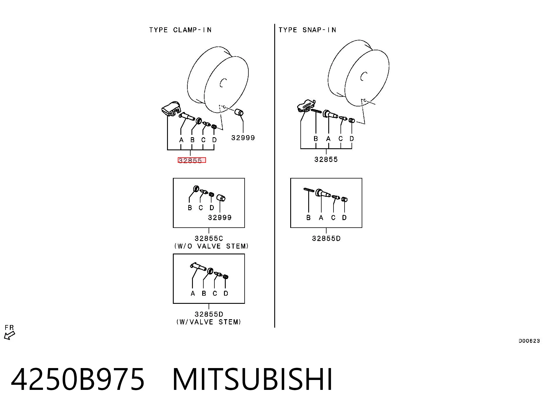 4250B975 Mitsubishi Манометр воздушный