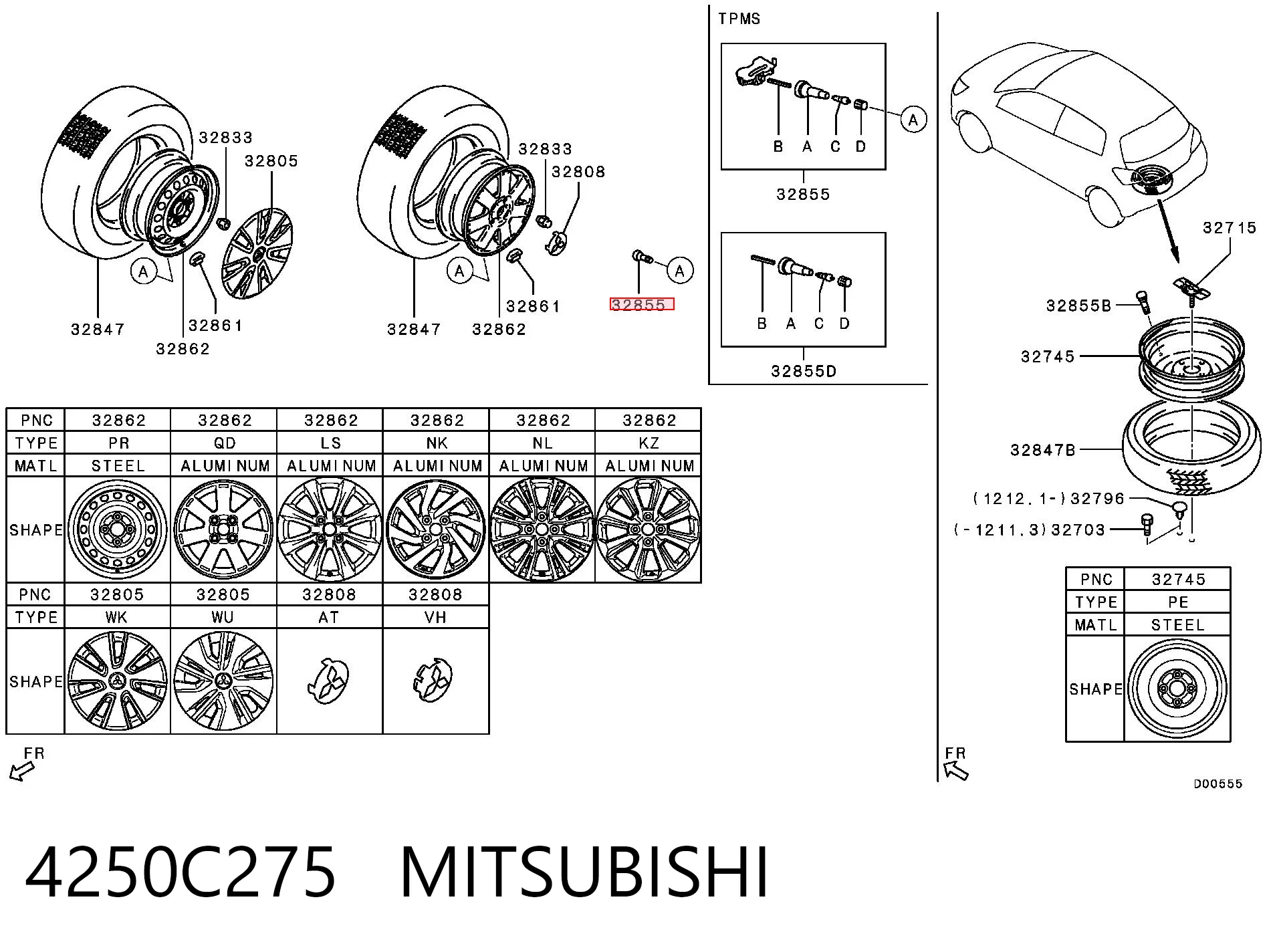 4250C275 Mitsubishi Манометр воздушный