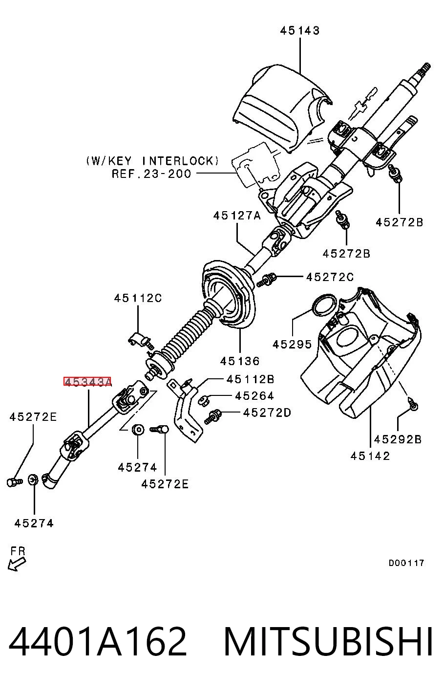 Купить MN125326 Chrysler Вал рулевой колонки