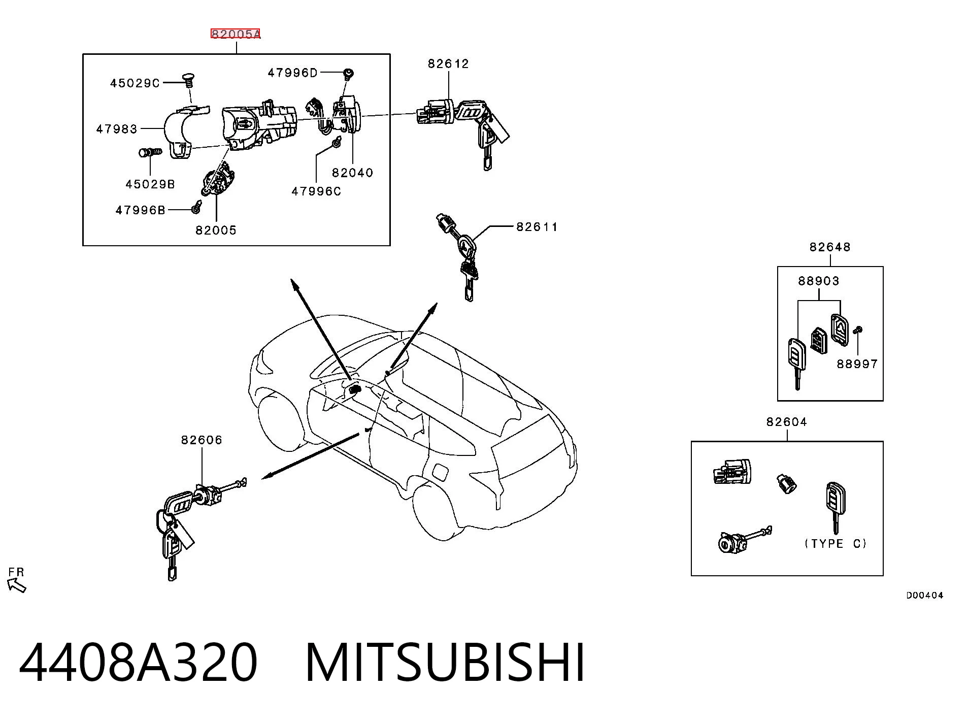 Замок зажигания на Mitsubishi ASX  GA