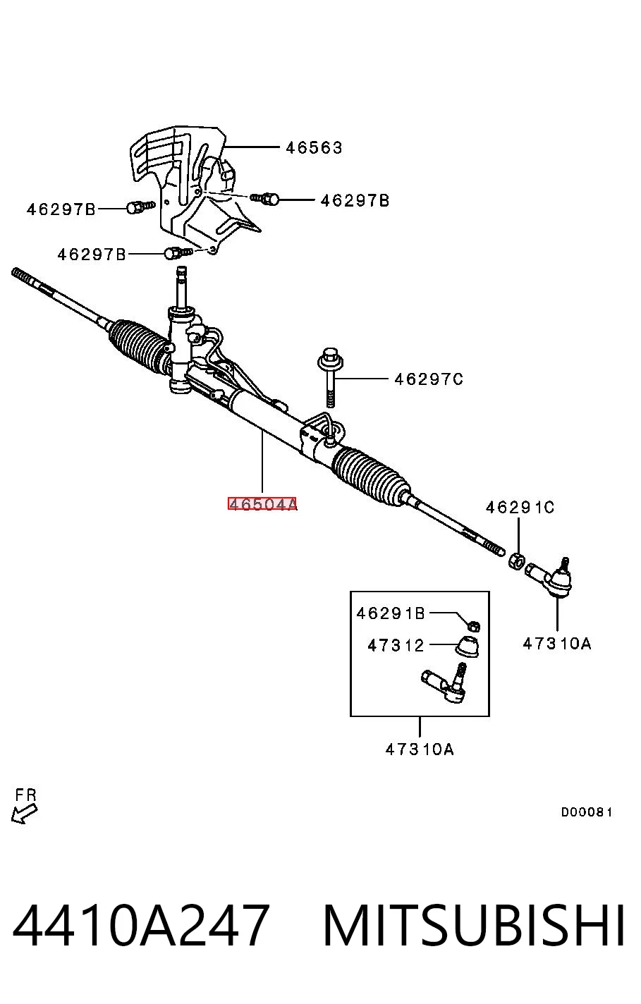4410A247 Mitsubishi Управление рулевое в сборе