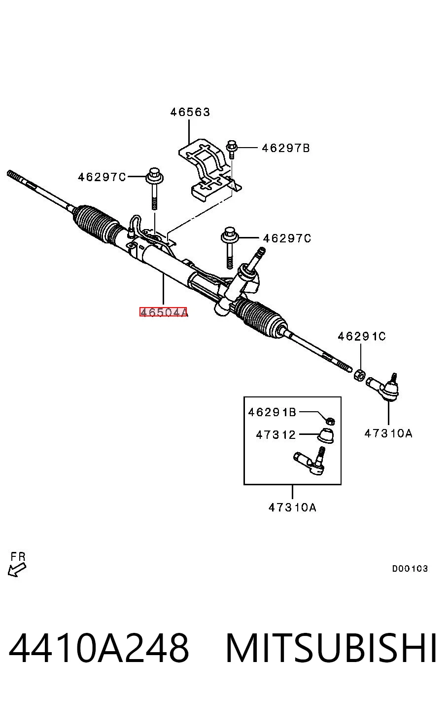 4410A248 Mitsubishi Управление рулевое в сборе