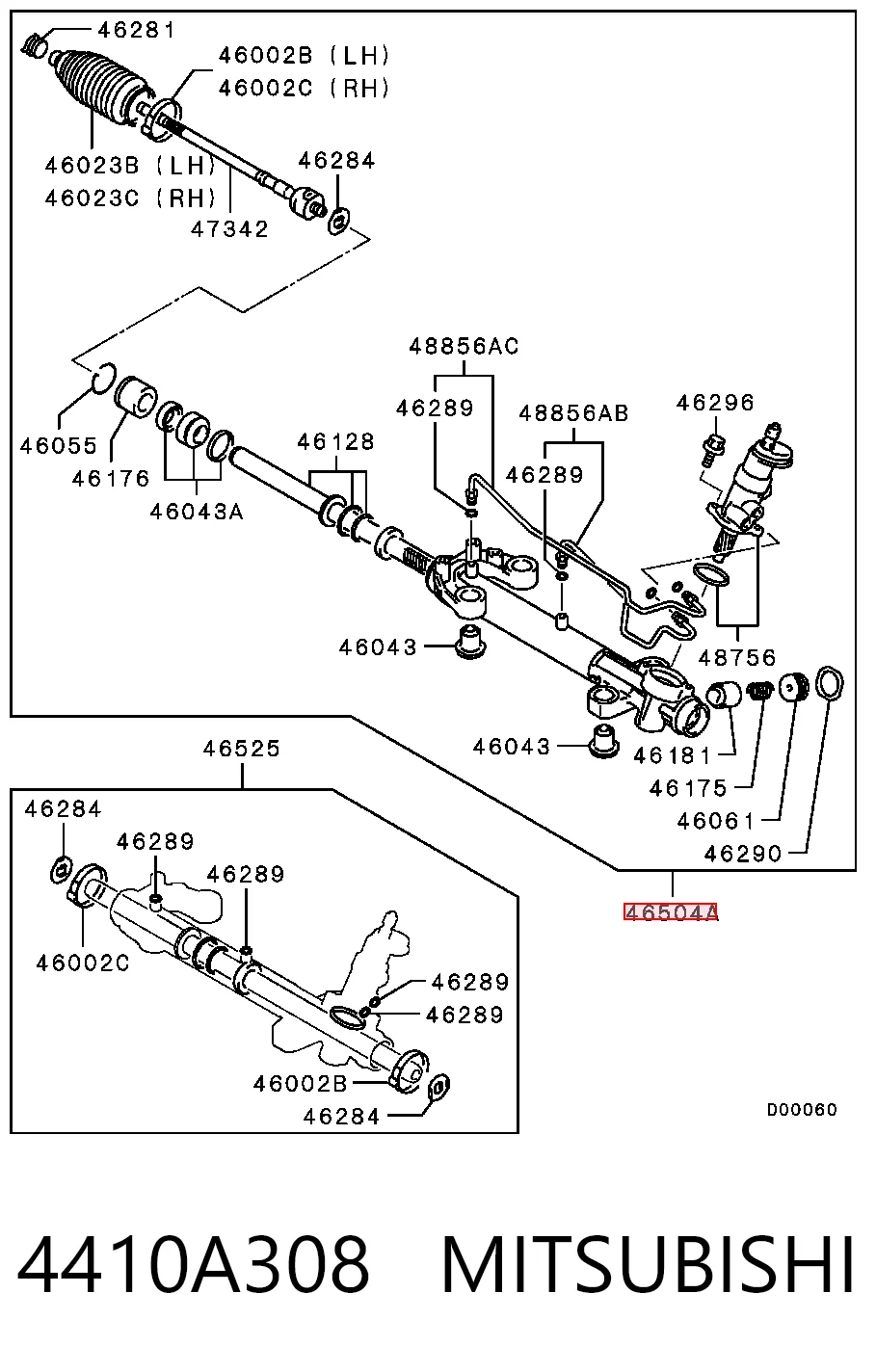 Рулевая рейка 4410A308 Chrysler