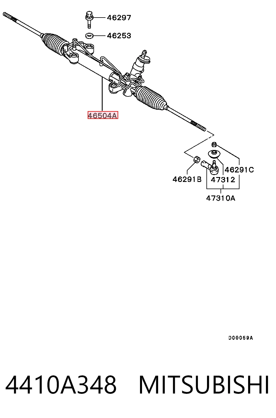 4410A348 Mitsubishi Управление рулевое в сборе