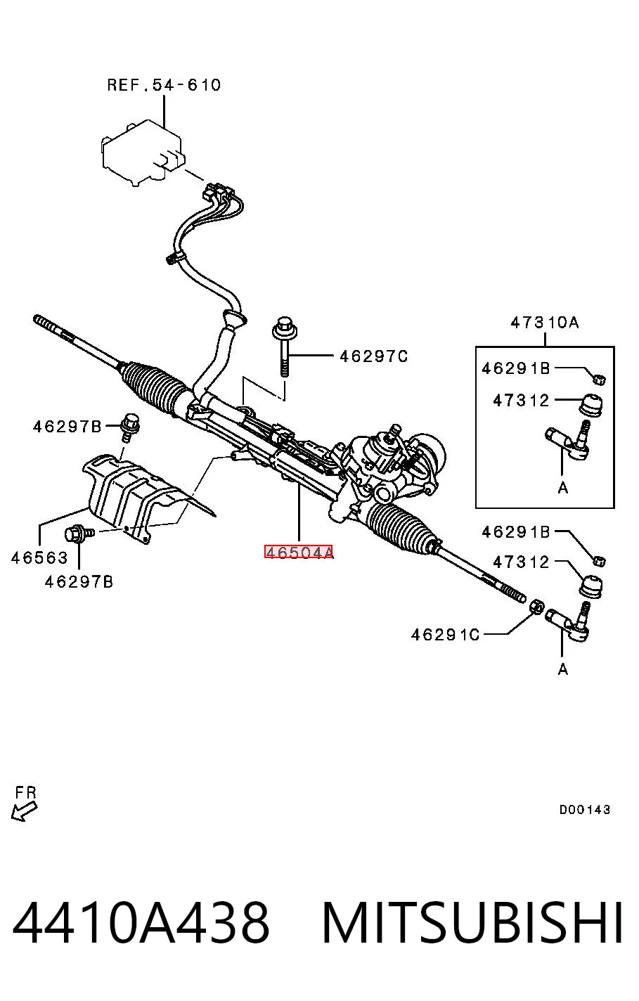 4410A438 Mitsubishi Управление рулевое в сборе