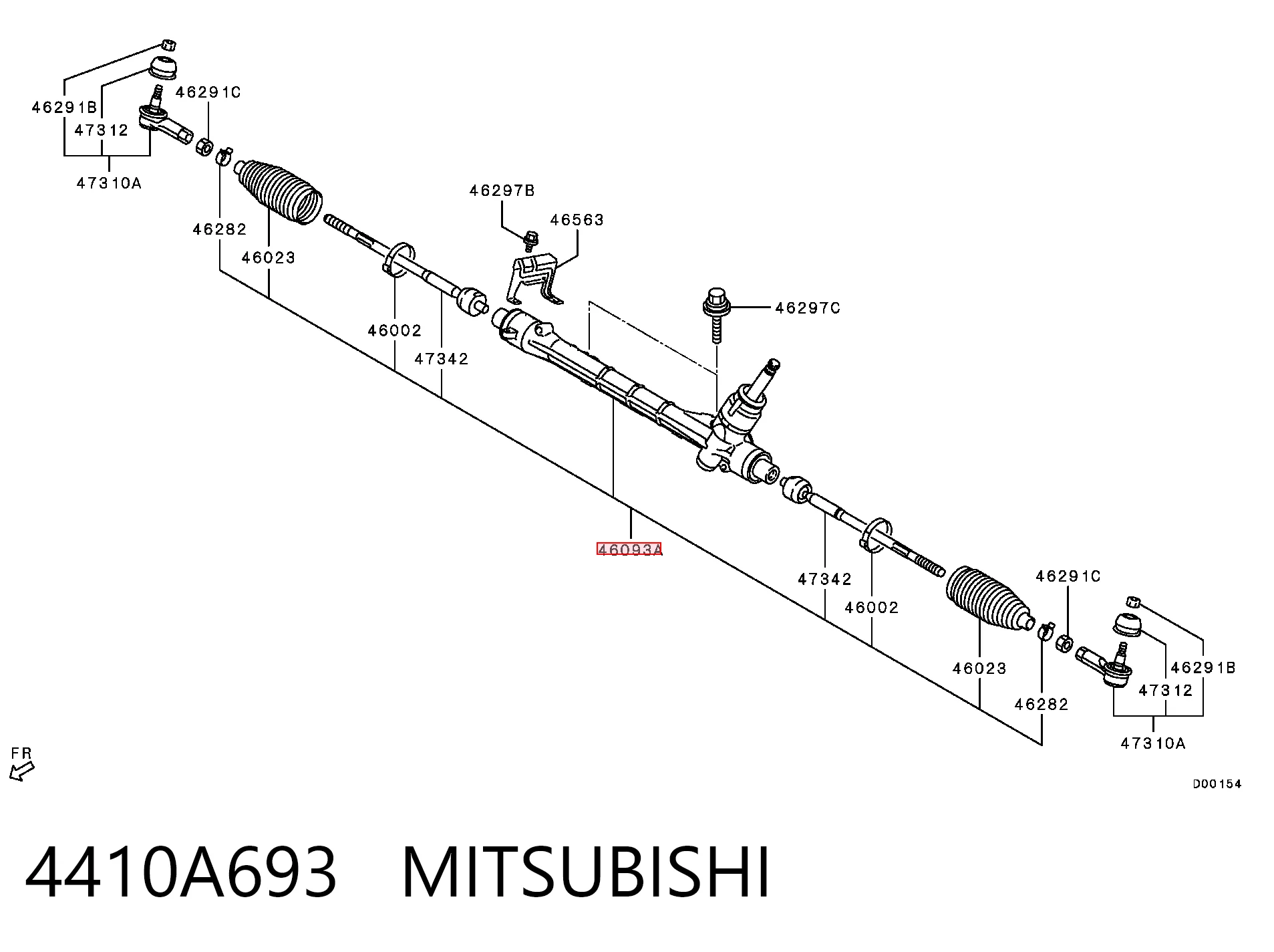 4410A693 Mitsubishi Управление рулевое в сборе