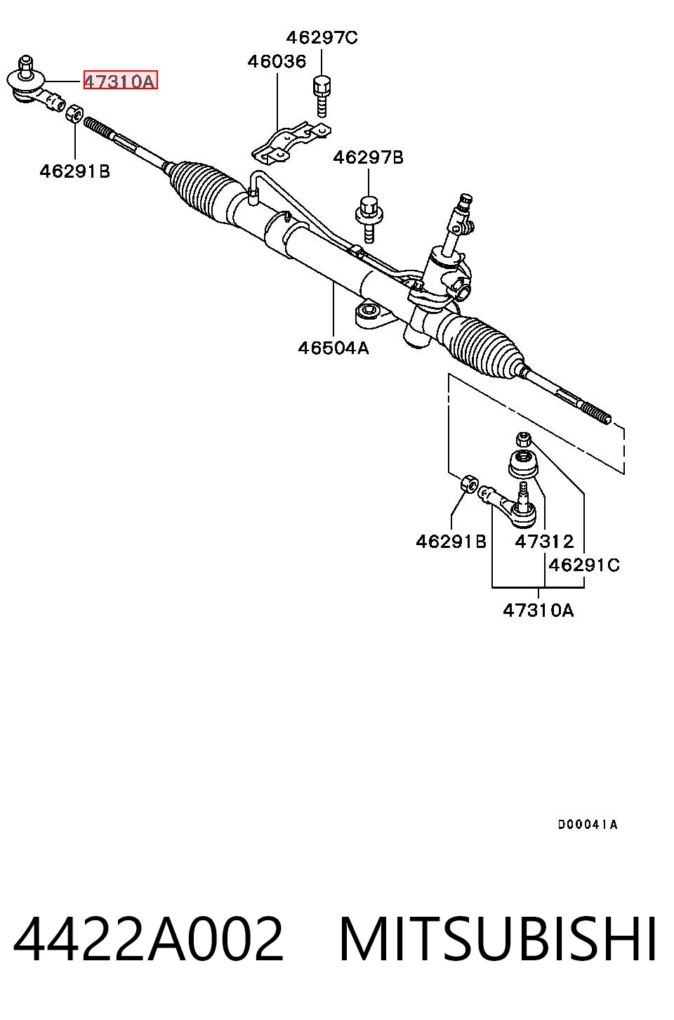 4422A002 Mitsubishi Наружный наконечник рулевой тяги