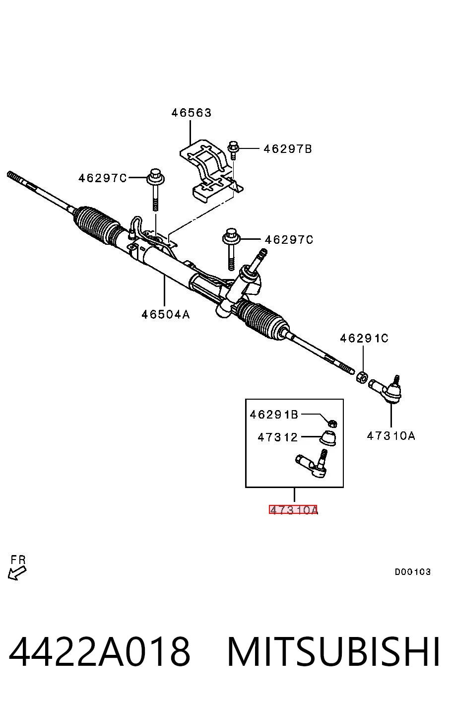 4422A018 Mitsubishi Наружный наконечник рулевой тяги