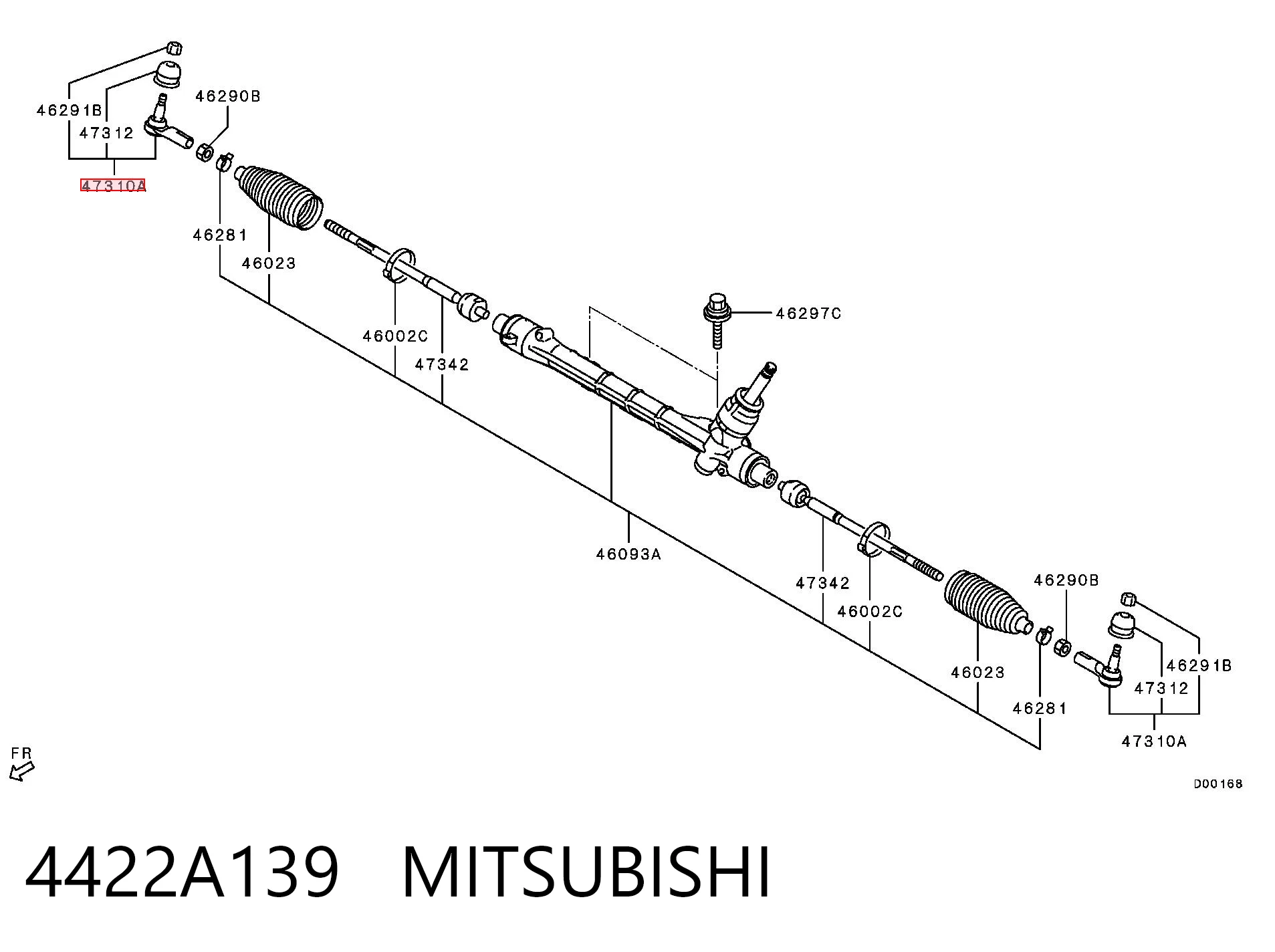 4422A139 Mitsubishi Наружный наконечник рулевой тяги