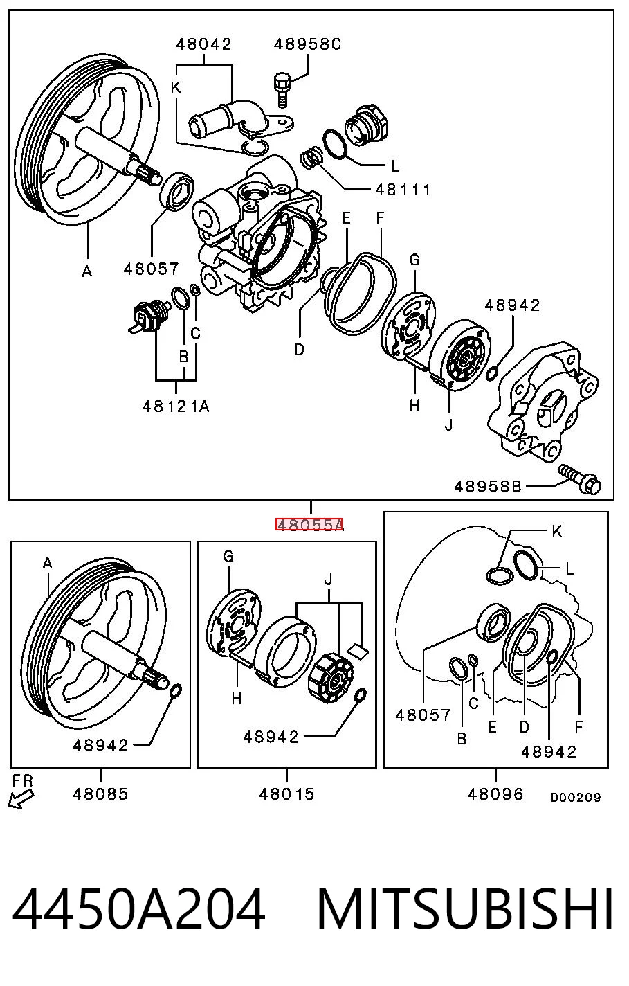 4450A204 Mitsubishi ГУР руля