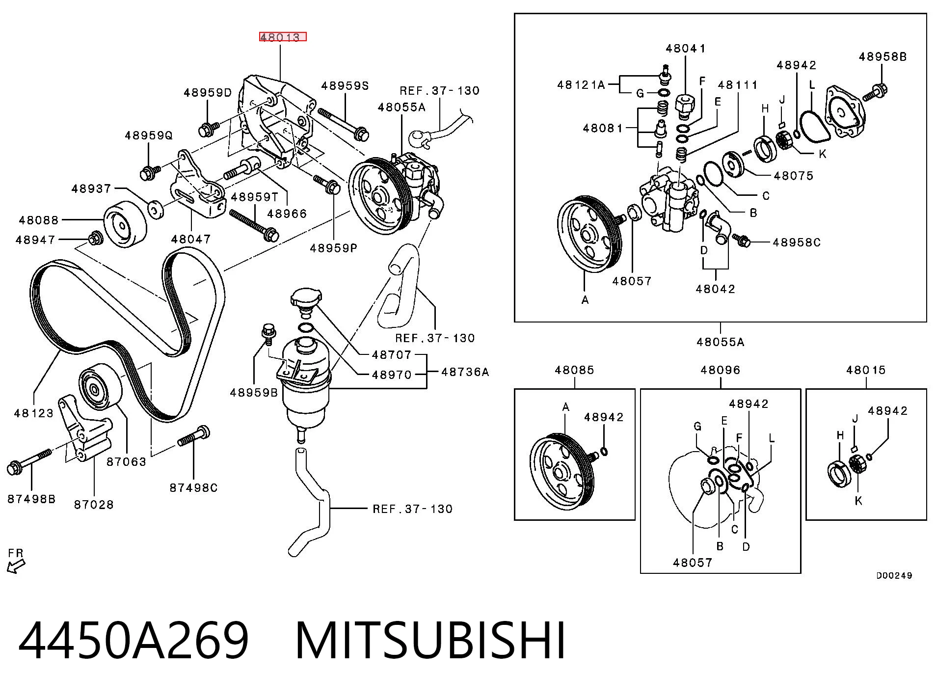 4450A269 Mitsubishi Крепление насоса ГУР