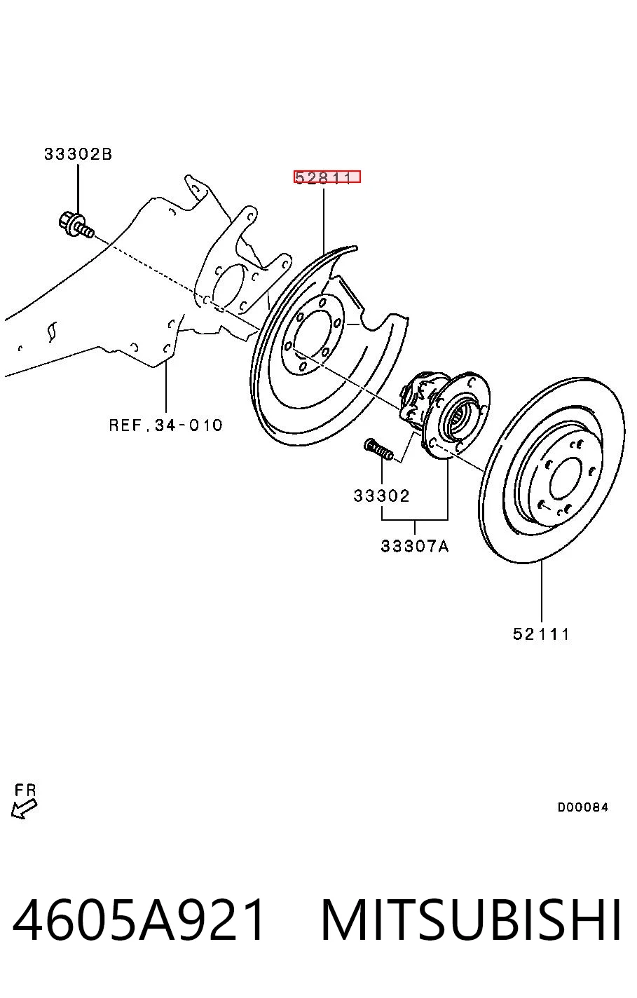 Кожух тормозного диска заднего Chrysler 4605A921