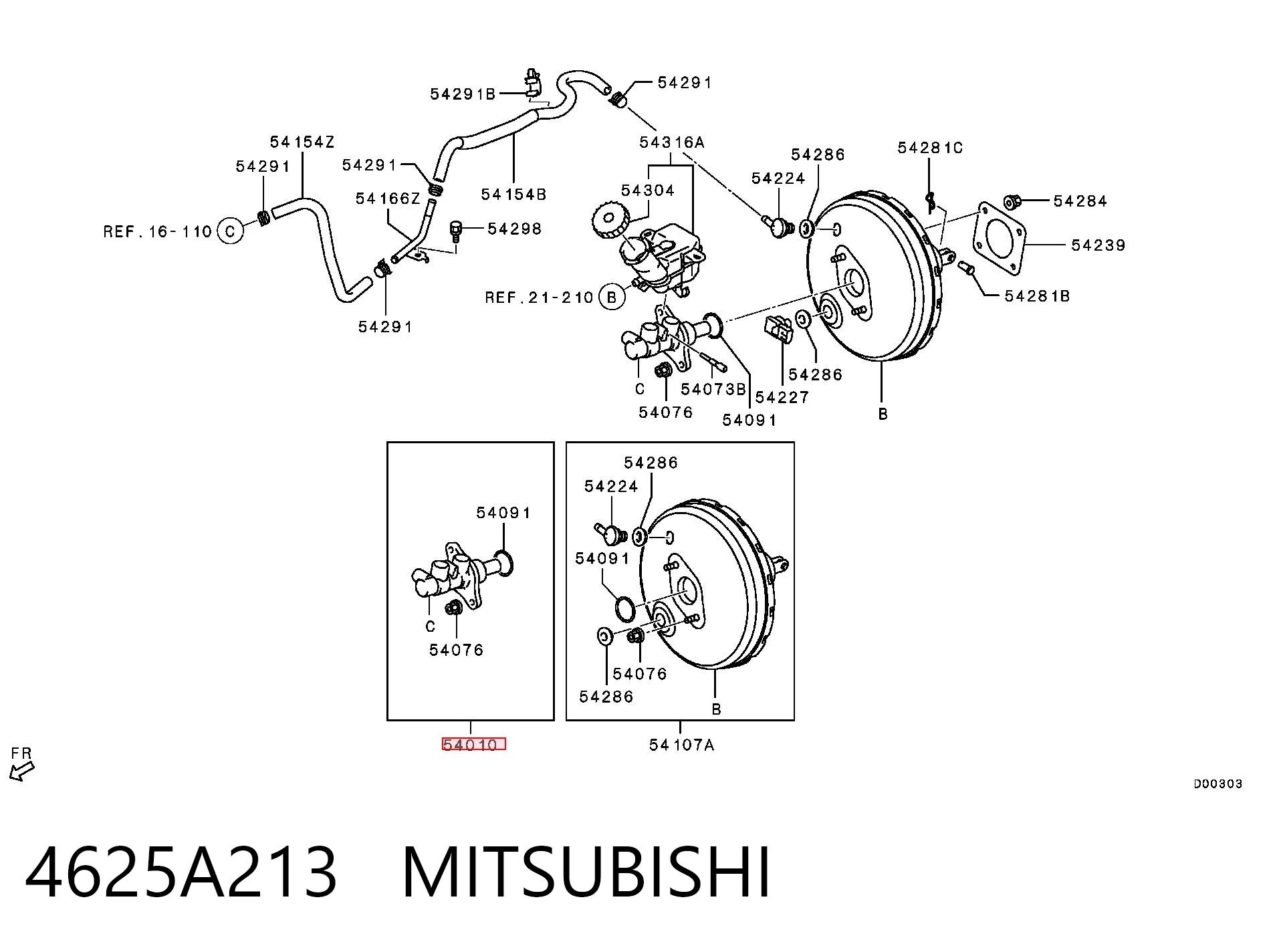 4625A213 Mitsubishi Цилиндр тормозной, главный