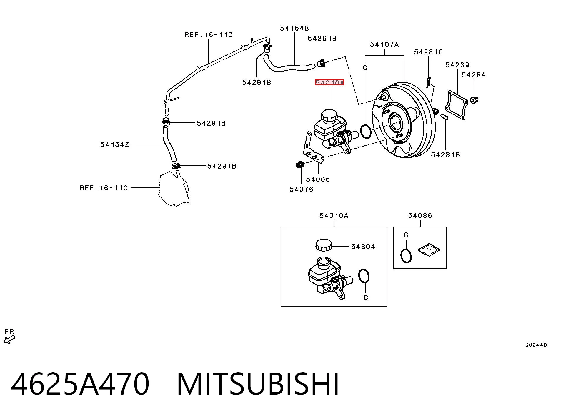 4625A470 Mitsubishi Цилиндр тормозной, главный