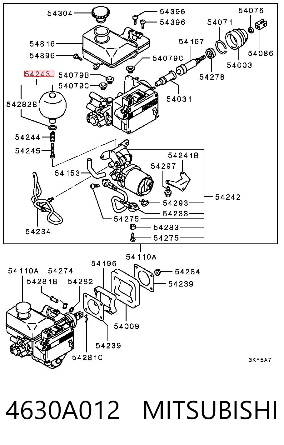 4630A012 Mitsubishi Элементы гидропневматической тормозной системы