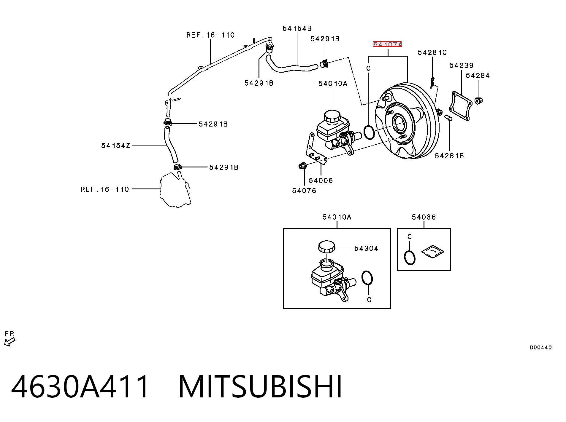 4630A411 Mitsubishi Усилитель тормоза вакуумный
