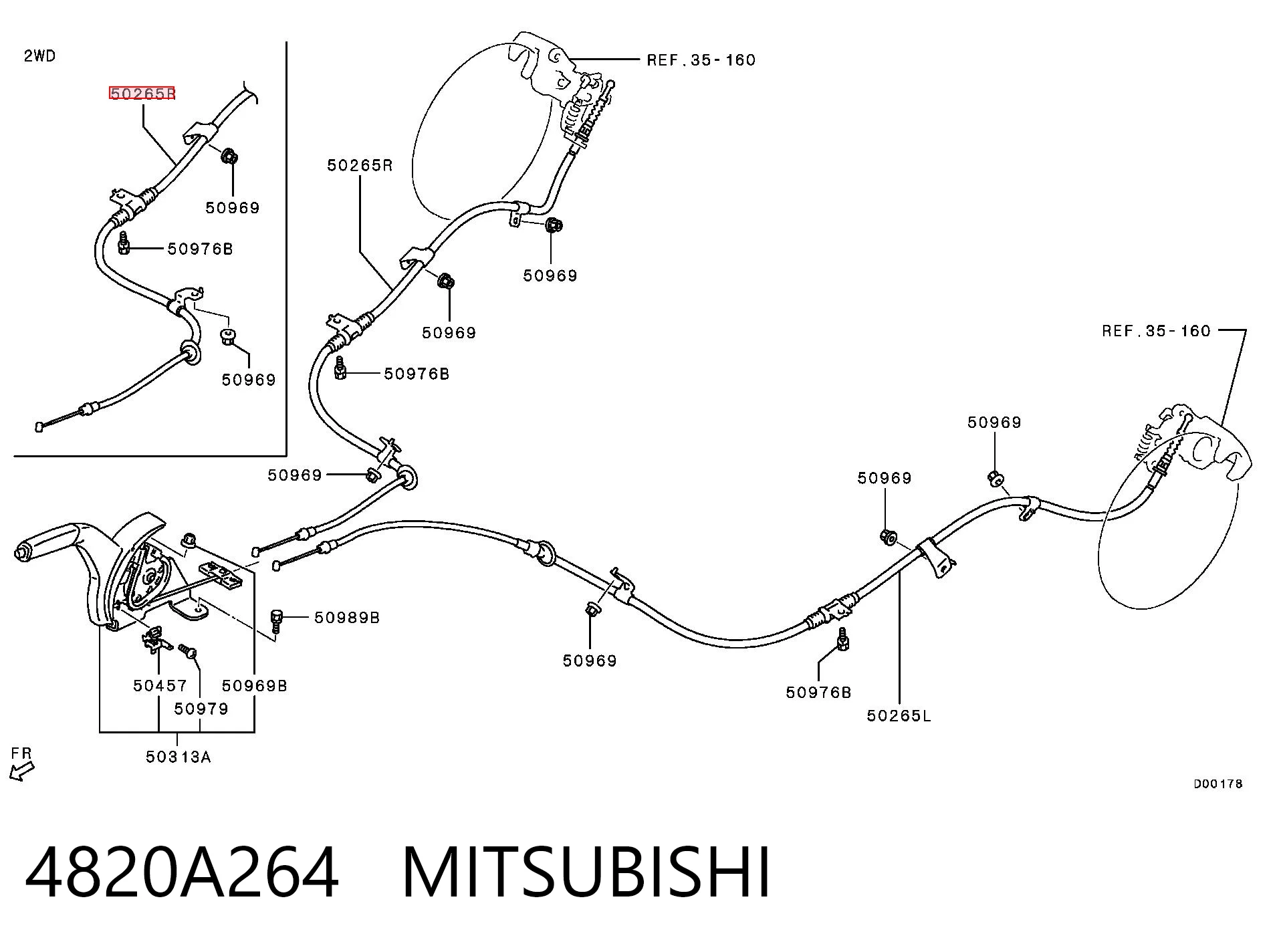 Купить 1987482944 Bosch Задний правый трос ручника