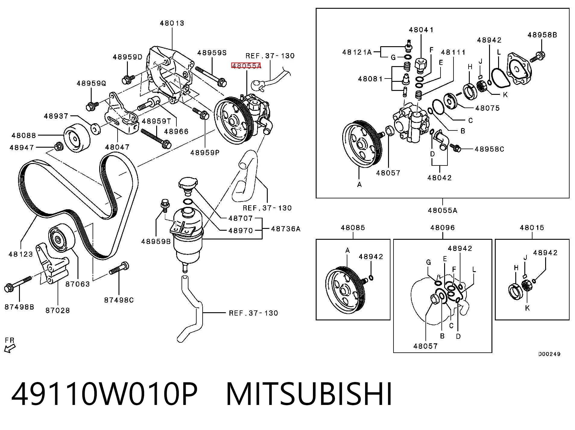 49110W010P Mitsubishi ГУР руля