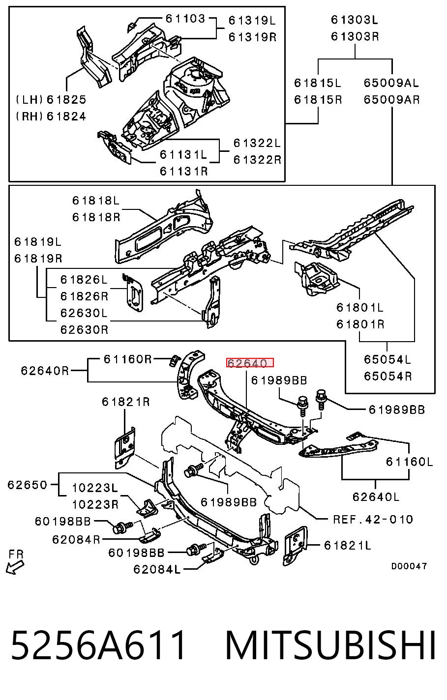 5256A611 Mitsubishi Суппорт радиатора верхний