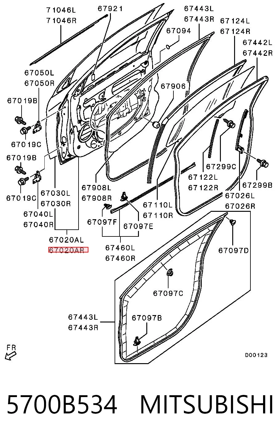 Дверь передняя правая на Mitsubishi ASX  GA