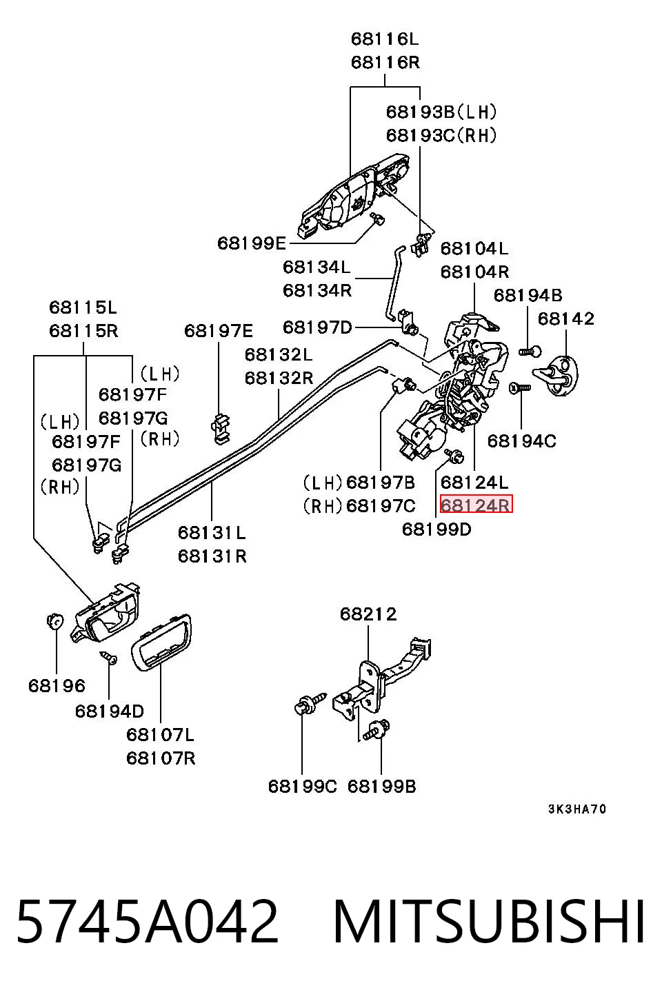Замок задней двери, правой Mitsubishi Pajero IV LONG внедорожник (V90) (2006 - 2013) цена, от 16.91 USD