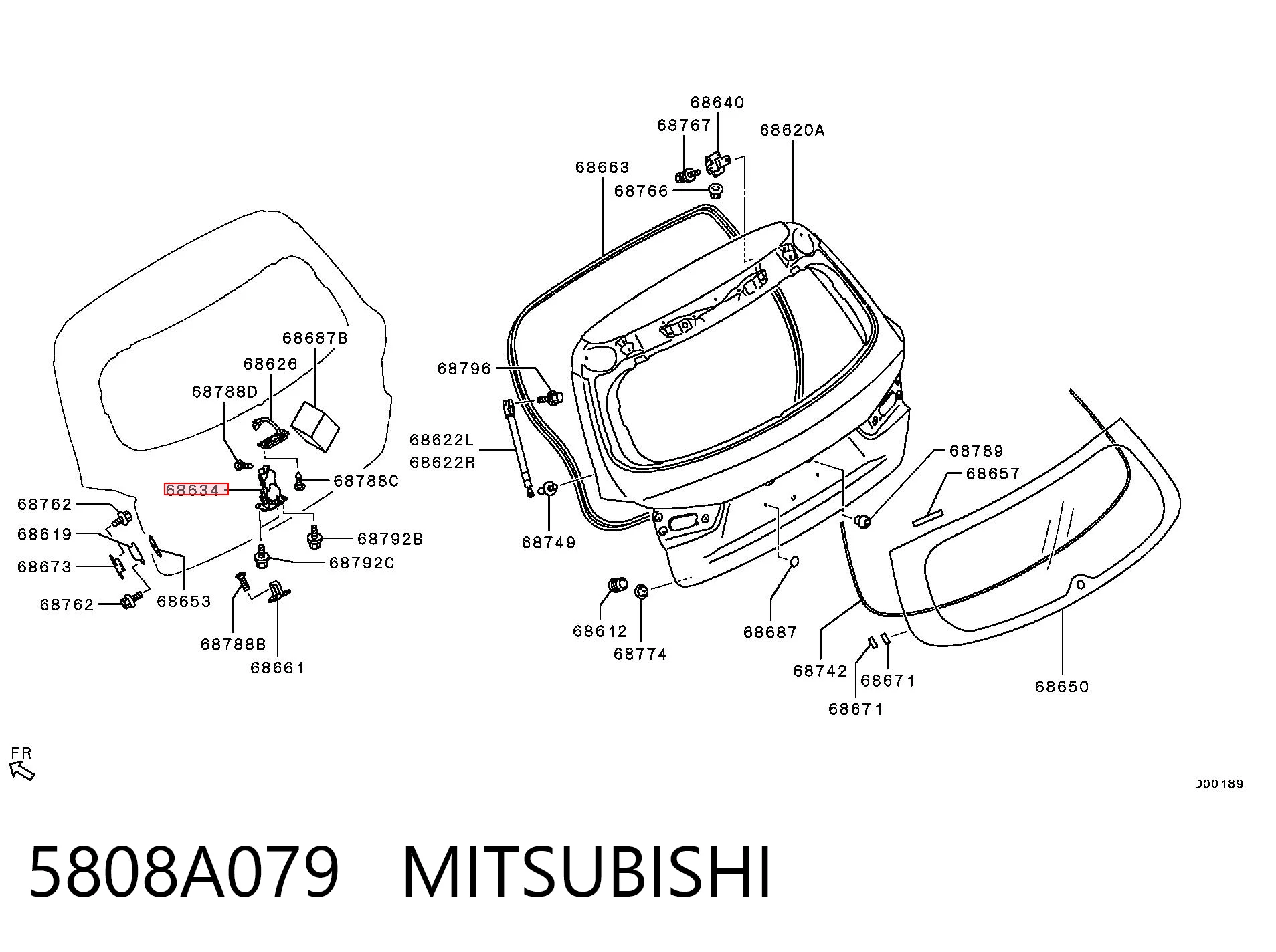 Купить MR959620 Chrysler Замок задней двери