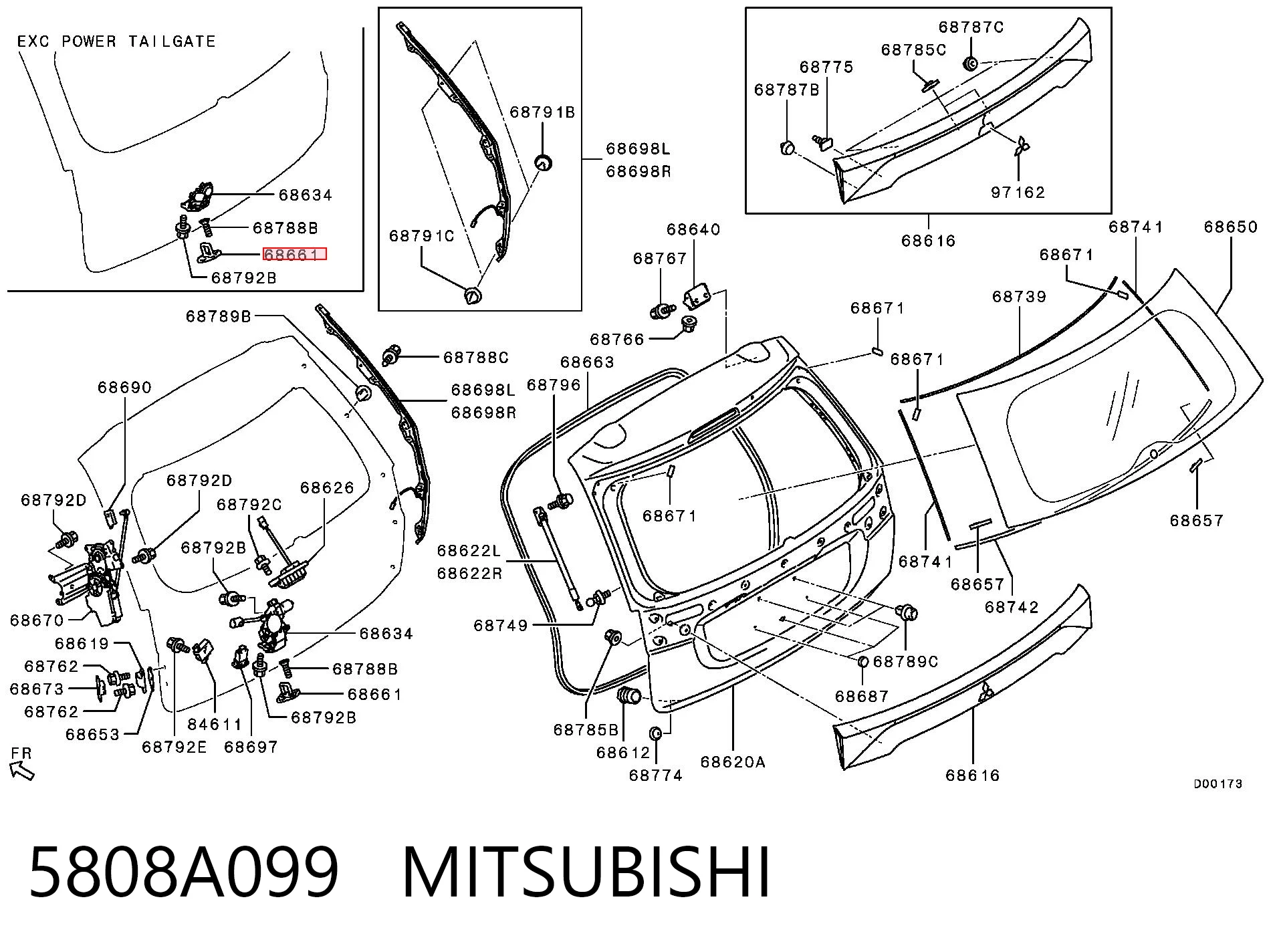5808A099 Mitsubishi Петля крышки багажника