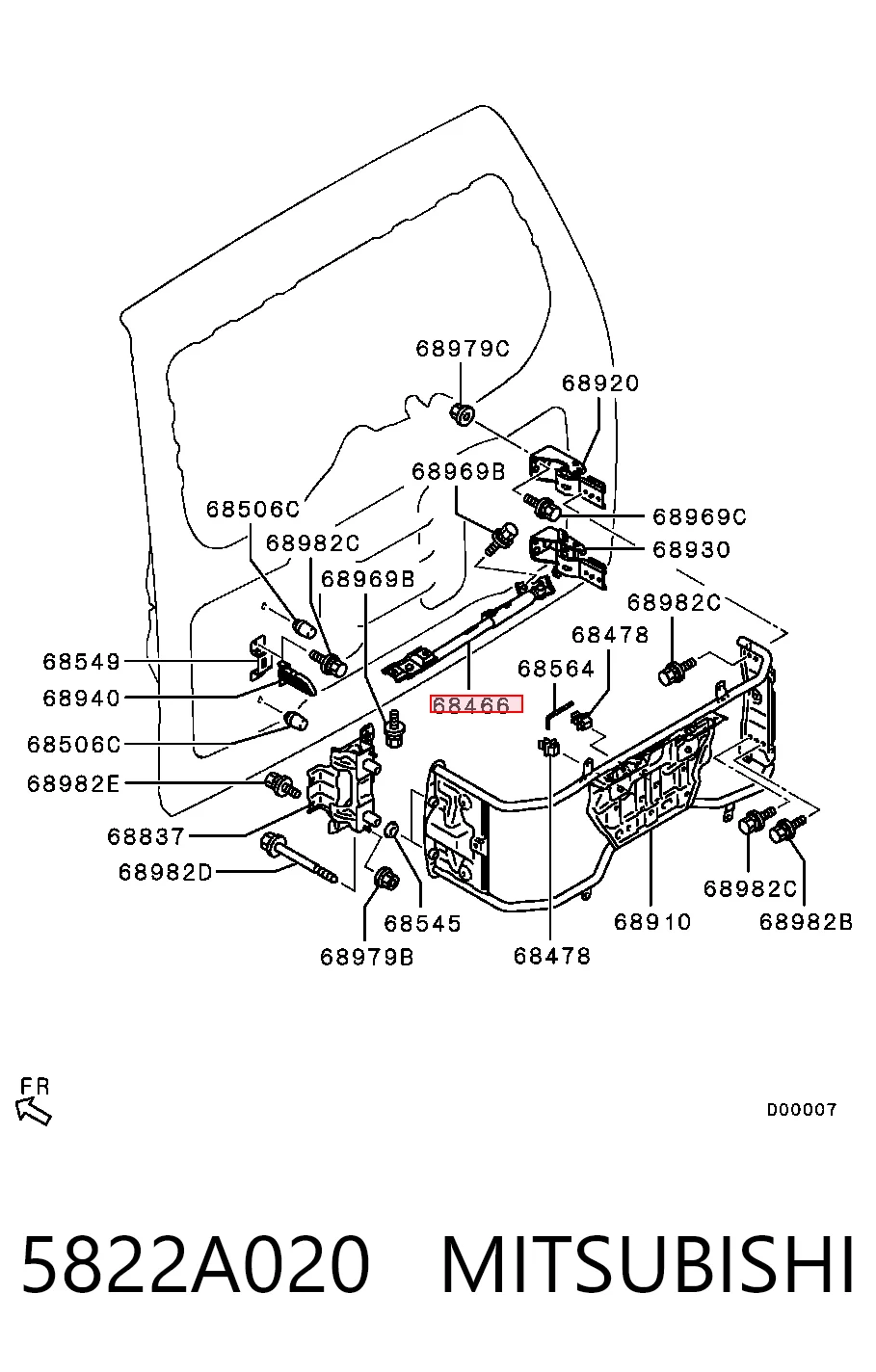 Газовый упор багажника Chrysler 5822A001