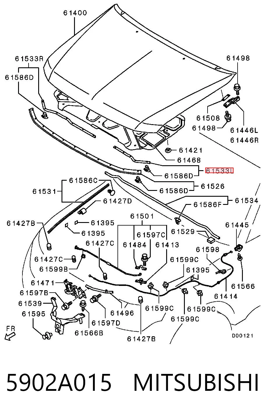 5902A015 Mitsubishi Резинка под капот