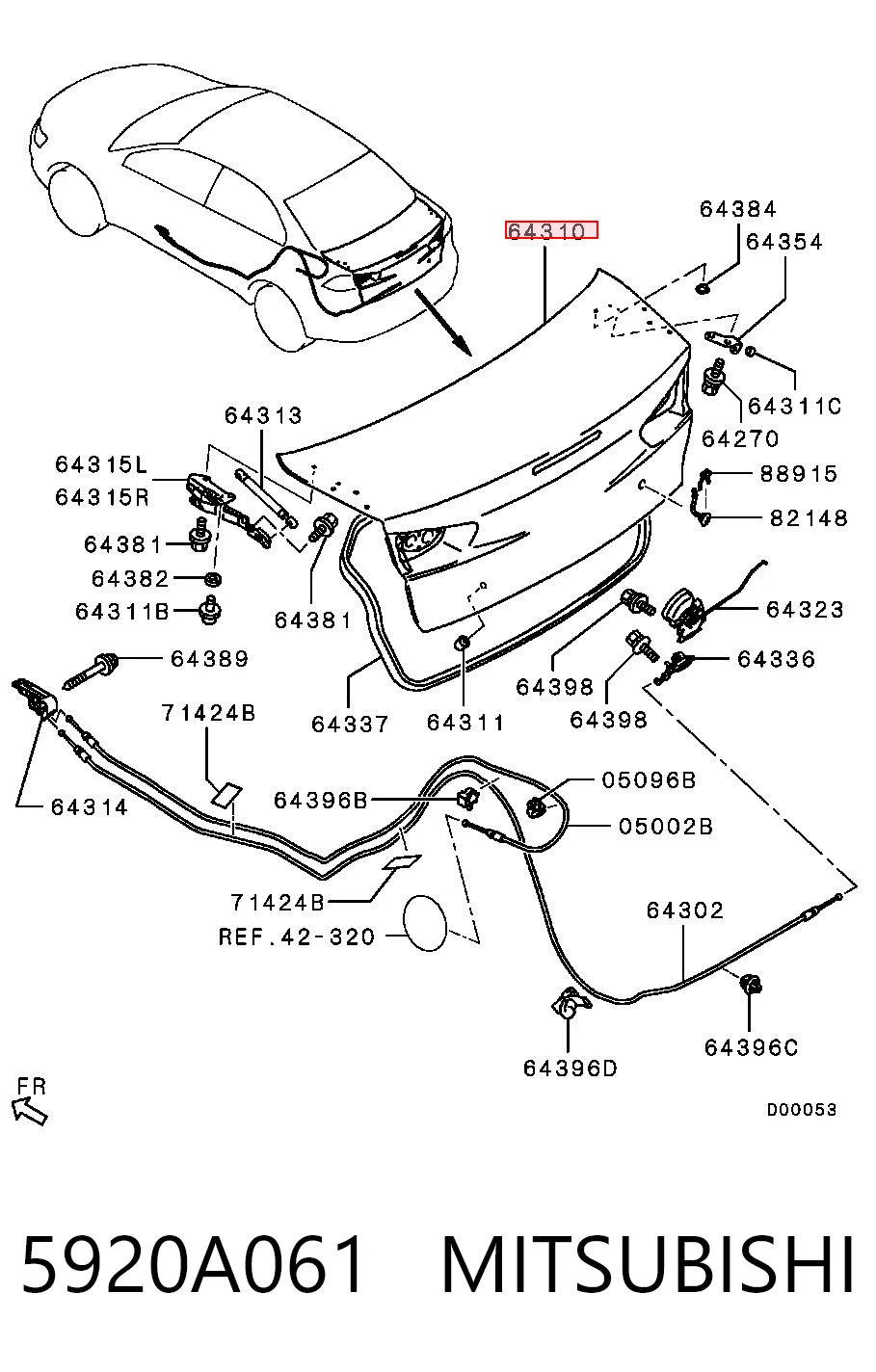 5920A060 Chrysler Крышка багажника