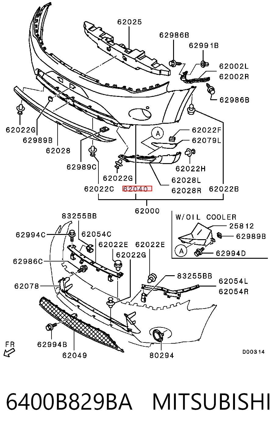 Передний бампер 6400B827 Chrysler