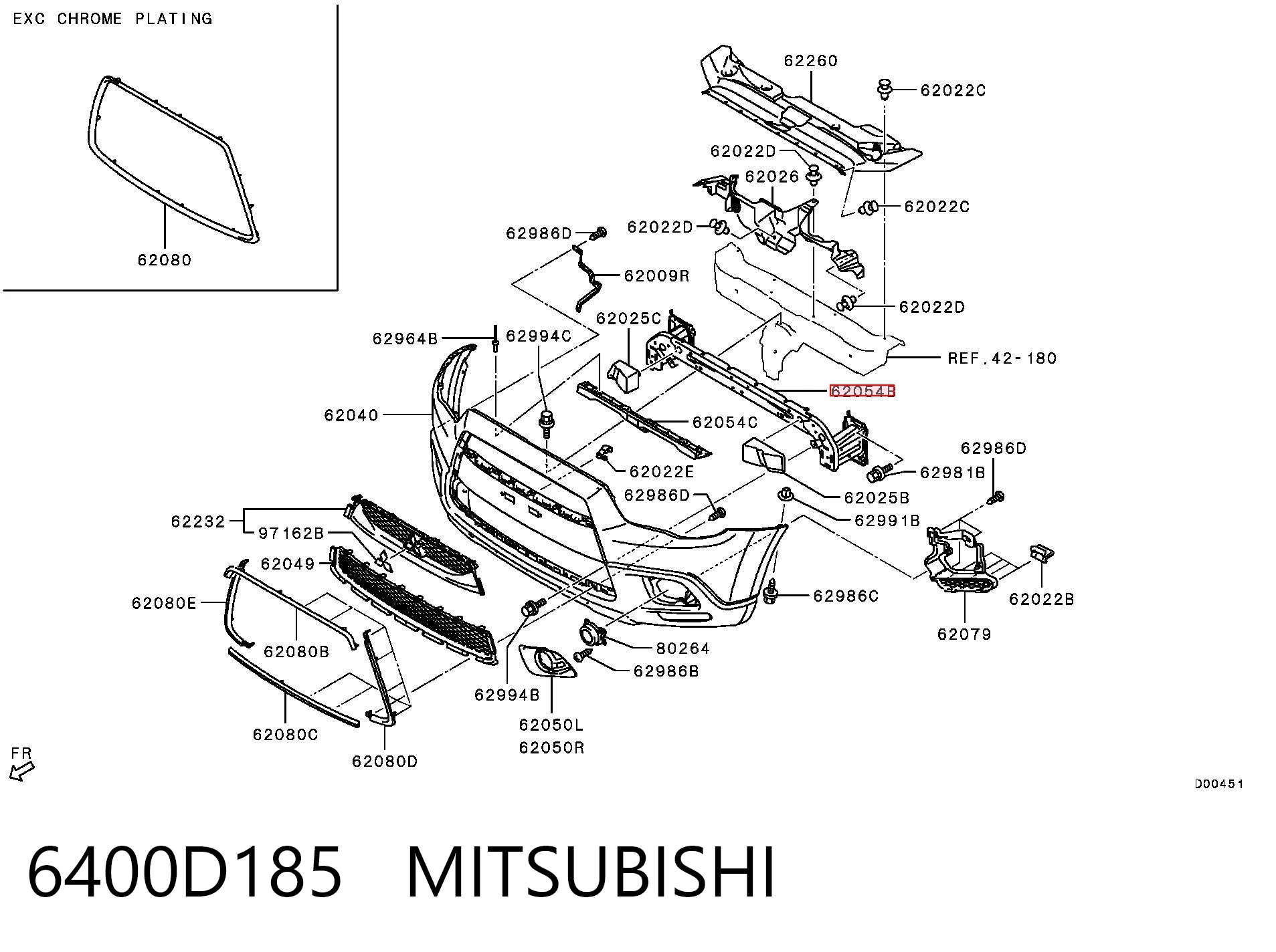 MB44050A TYG Балка бампера переднего