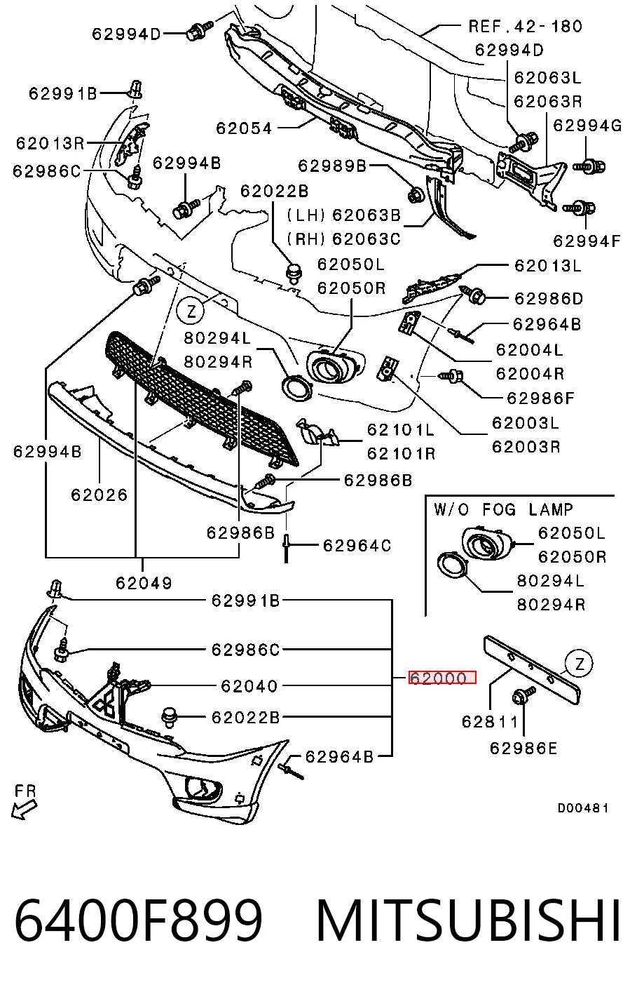 Бампер передний в сборе на Mitsubishi Pajero SPORT II KH