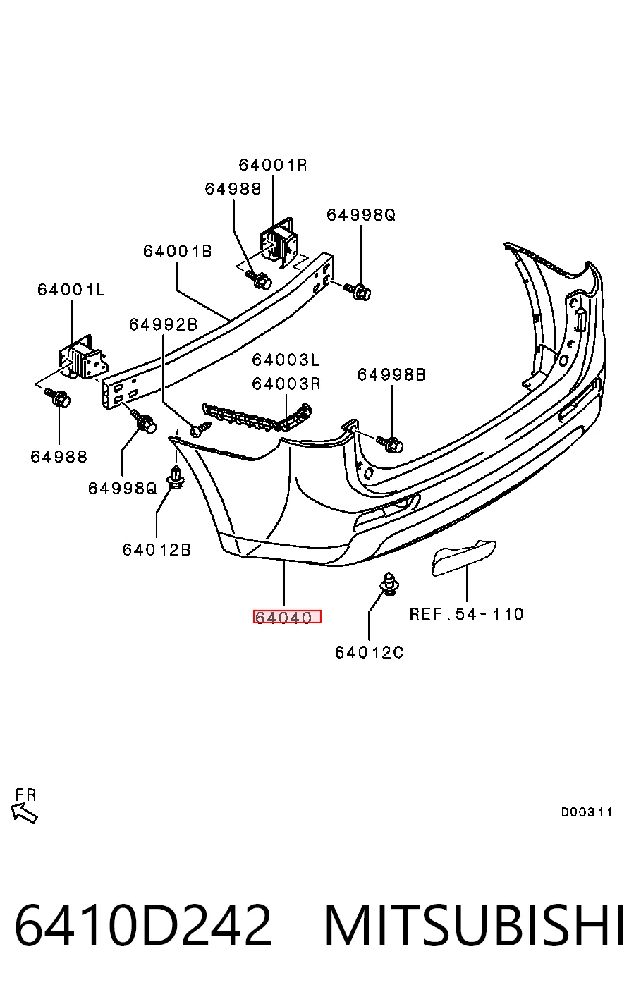 Бампер задний Chrysler 6410C886 цена, от 190.04 USD