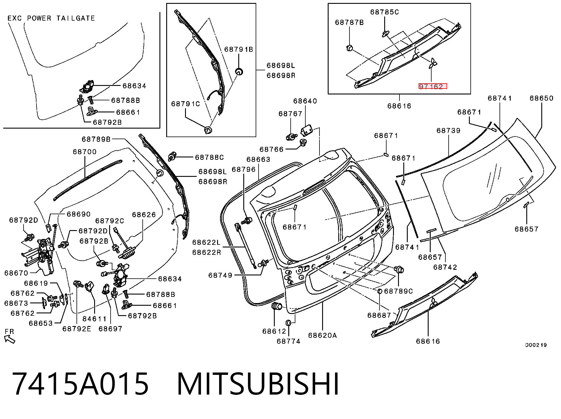 7415A015 Mitsubishi Фирменный значек на багажник